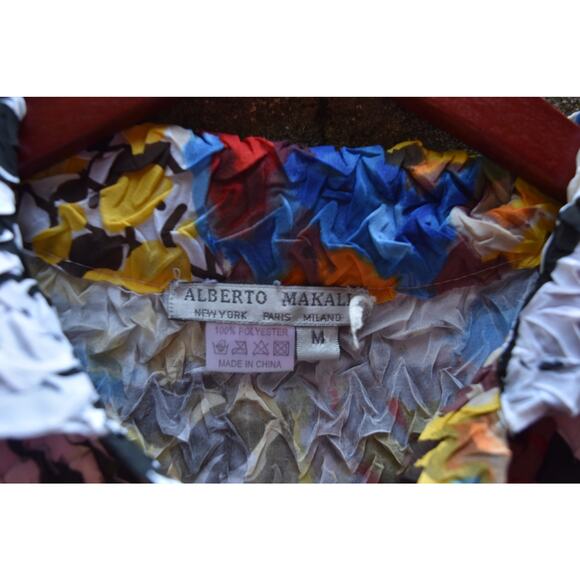 Alberto Makali Crinkle Button-Up Blouse – Size M - Picture 4 of 4